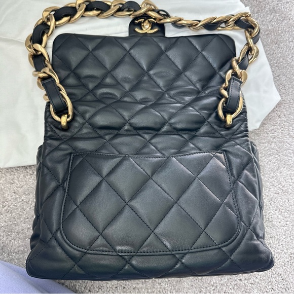 Authentic Chanel Black Quilted Lambskin Large Flap Bag Funky Town Edition - Picture 14 of 16